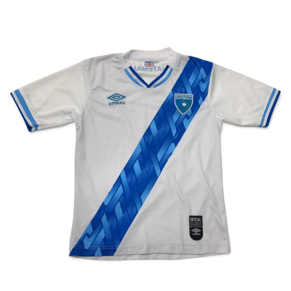 Umbro Guatemala National Team Soccer Jersey Mens Medium White Blue Sash Shirt